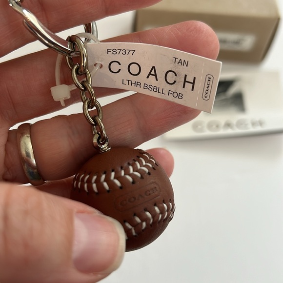 NWT COACH Baseball Keychain Fob Charm-Real
Leather FS7377 - Picture 5 of 5